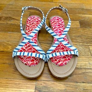 Blue & White striped sandals